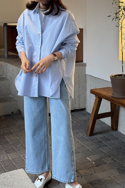 holic 5047 zipper light blue denim